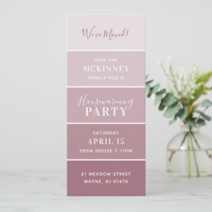 Mauve Paint Swatch Card Houseuppvärmning Party Inb Inbjudningar