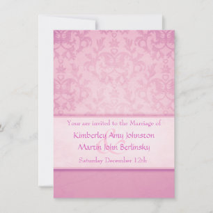 Mauve Pastel Damask formell bröllopsinbjudan Inbjudningar
