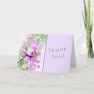 Mauve Peony Watercolor Tack-kort Kort