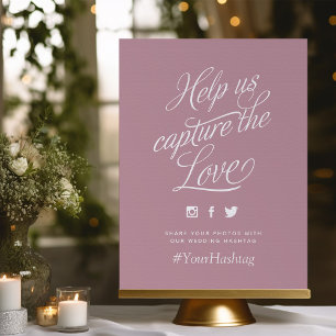 Mauve Personlig Bröllop Hashtag-tecken Poster