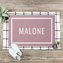 Mauve Personlig Family Namn Doormat