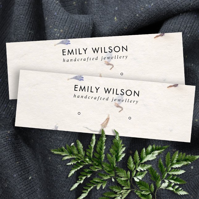 MAUVE PETAL HANDMADE PAPPER STUD EARRING VISNING MINI VISITKORT (Skapare uppladdad)