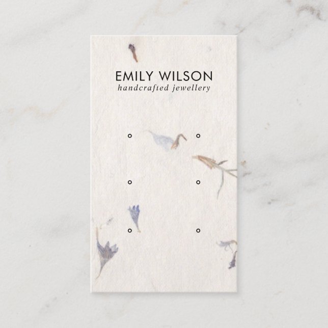 MAUVE PETAL HANTERADE PAPPRARE 3 STUDIE EARRING VI VISITKORT (Framsida)