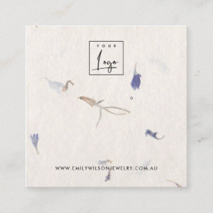 MAUVE PETAL HANTERADE PAPPRARE STUDIE EARRING-VISN FYRKANTIGT VISITKORT