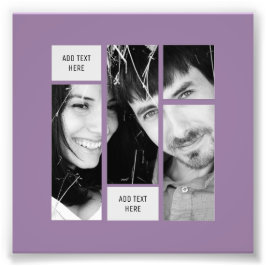 Mauve Photo Text Template - Transfer to ANY Gift Fototryck