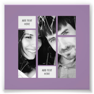 Mauve Photo Text Template - Transfer to ANY Gift Fototryck