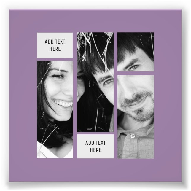 Mauve Photo Text Template - Transfer to ANY Gift Fototryck (Framsidan)