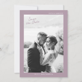 Mauve Photo Wedding Save the Date Card Inbjudningar