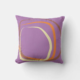 Mauve Pillow med dammig rosa, orange och vit Kudde