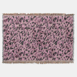 Mauve pink and Charcoal Camo abstract Filt