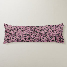 Mauve pink and Charcoal Camo abstract Kroppskudde