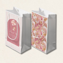 Mauve Pink Balloons floral, Cute Teddy Bear