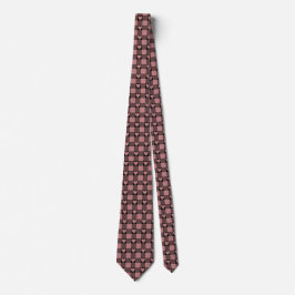 Mauve Pink Black Buffalo Heart Plaid Neck Tie Slips