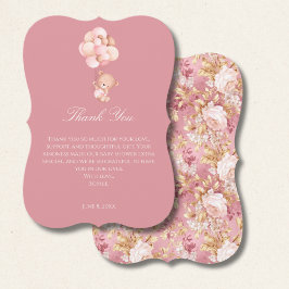 Mauve Pink, Florals Baby Shower Tack Kort