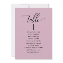 Mauve-platskort med Guest Namn