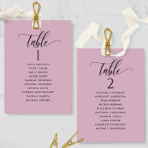 Mauve-platskort med Guest Namn