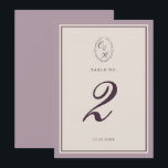 Mauve Plum Wedding Table Number Inbjudningar<br><div class="desc">Mauve Plum wedding table number for a sophisticated Old Money wedding reception. This elegant mauve and deep plum table number reflects timeless European estate aesthetics and classic luxury stationery style, perfect for a romantic traditional bride. Ideal for vineyard weddings, historic estates, and elegant fall receptions. Style with gold table frames,...</div>