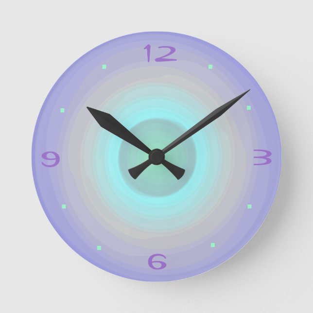 Mauve Rainbow Pastel > Patterned Clock Rund Klocka (Framsida)