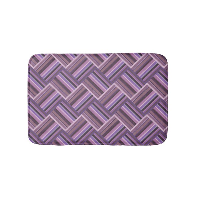 Mauve rand diagonalväv mönster badrumsmatta (Framsidan)