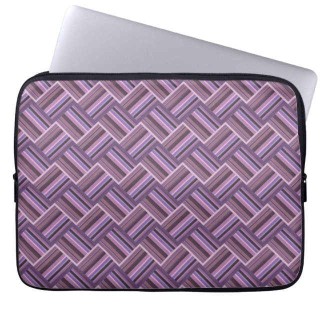 Mauve rand diagonalväv mönster laptop sleeve (Framsidan)