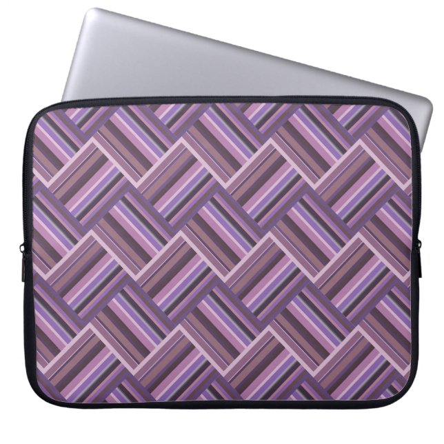 Mauve rand diagonalväv mönster laptop sleeve (Framsidan)