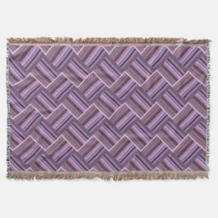 Mauve rand diagonalväv mönster mysfilt