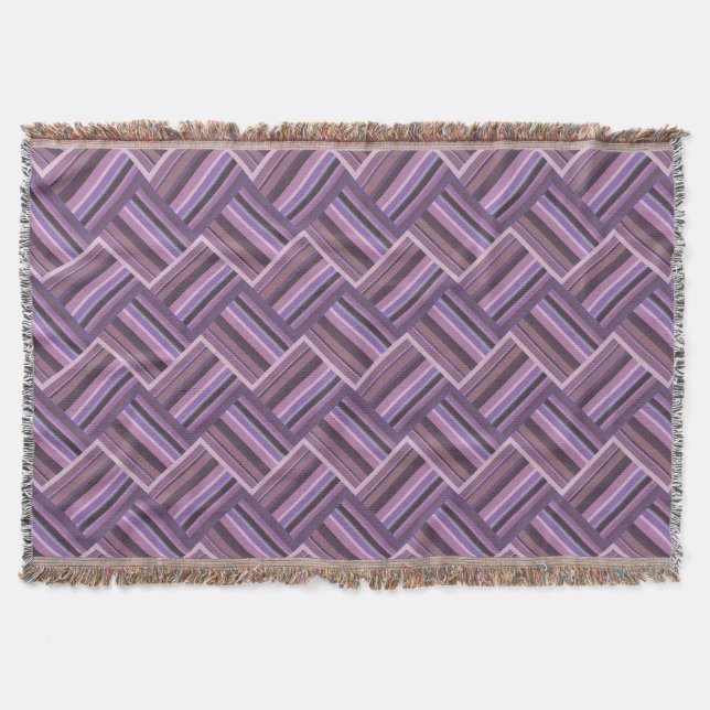 Mauve rand diagonalväv mönster mysfilt (Framsidan)