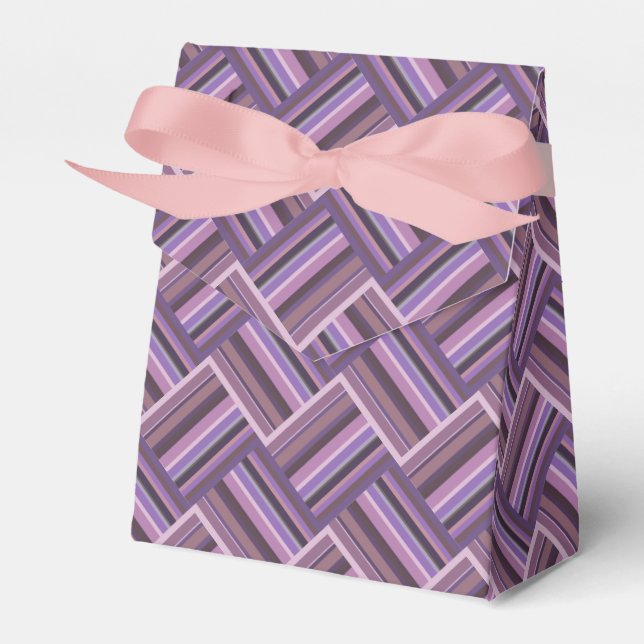 Mauve rand diagonalväv mönster presentaskar (Framsidan Sidan)