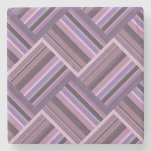 Mauve rand diagonalväv mönster underlägg sten