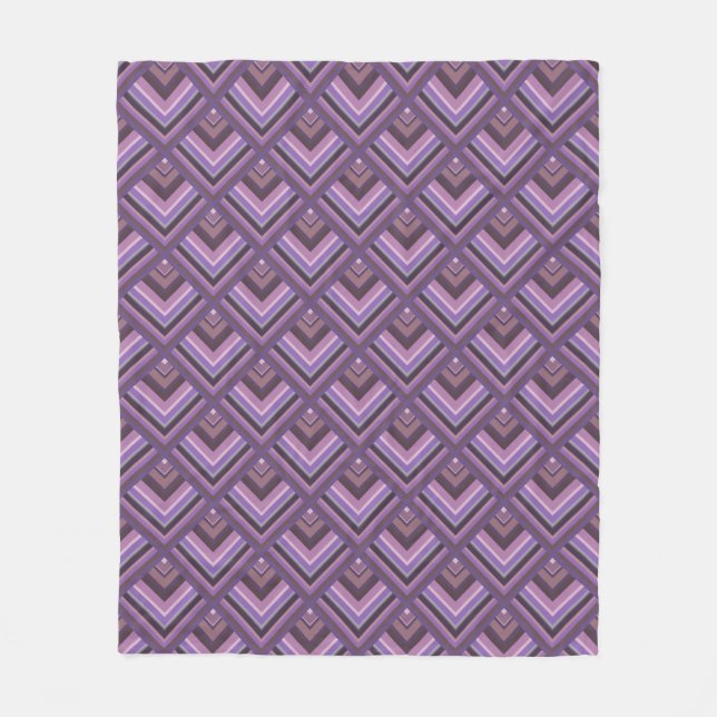 Mauve rand  mönster fleecefilt (Framsidan)