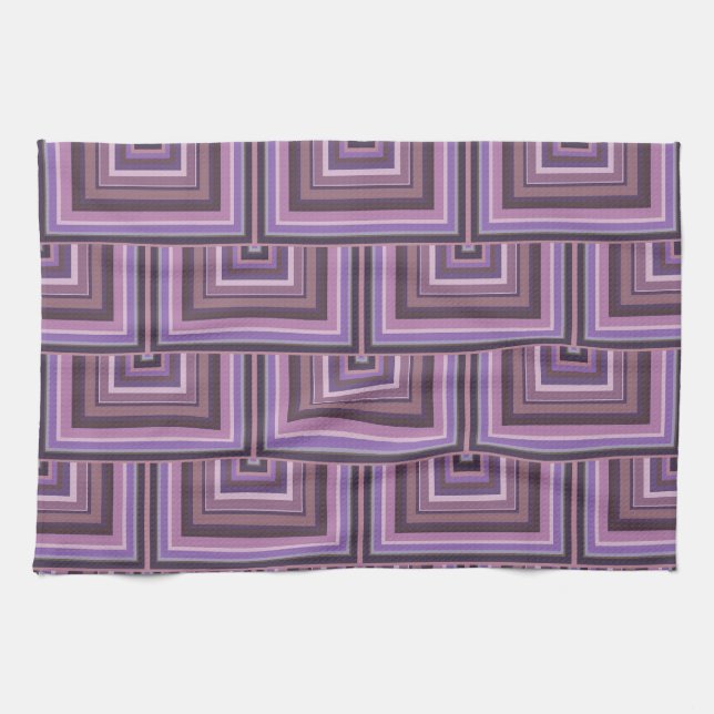 Mauve rand (mönster) kökshandduk (Horisontell)