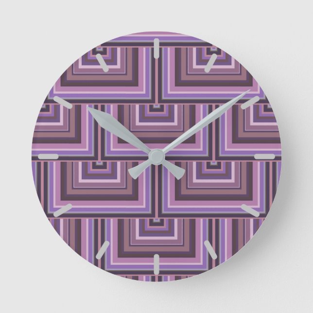 Mauve rand (mönster) rund klocka (Framsida)