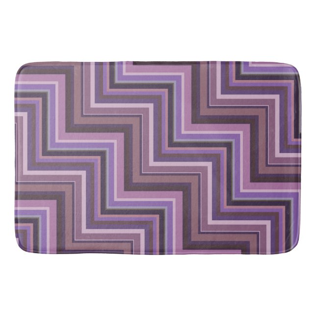 Mauve rand trappor mönster badrumsmatta (Framsidan)
