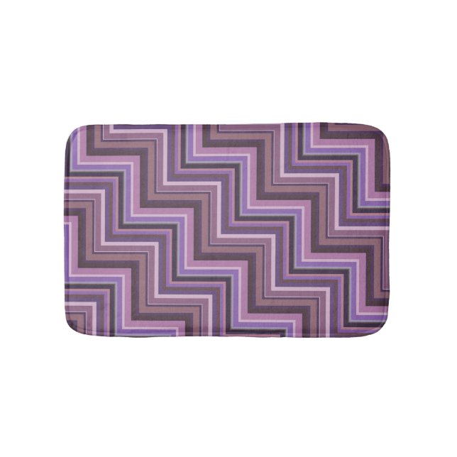 Mauve rand trappor mönster badrumsmatta (Framsidan)