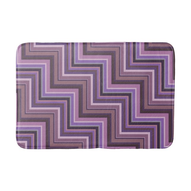 Mauve rand trappor mönster badrumsmatta (Framsidan)