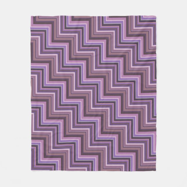 Mauve rand trappor mönster fleecefilt (Framsidan)