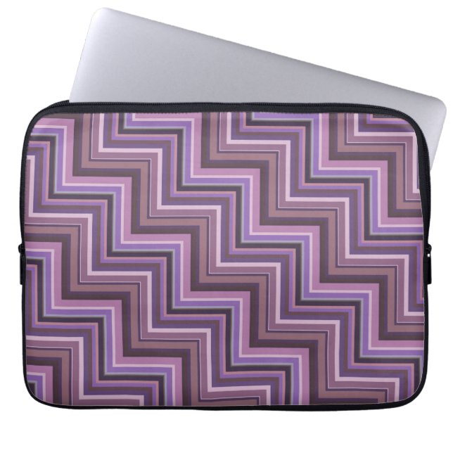Mauve rand trappor mönster laptop fodral (Framsidan)