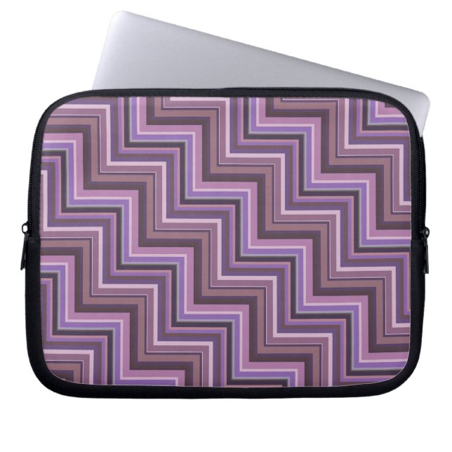 Mauve rand trappor mönster laptop sleeve (Framsidan)