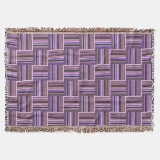 Mauve rand weave mönster filt (Framsidan)