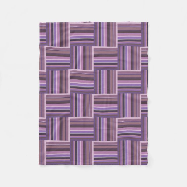 Mauve rand weave mönster fleecefilt (Framsidan)