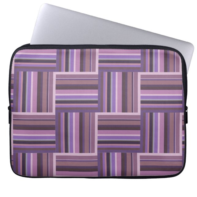 Mauve rand weave mönster laptop sleeve (Framsidan)