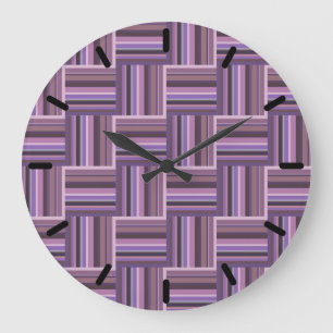 Mauve rand weave mönster stor klocka