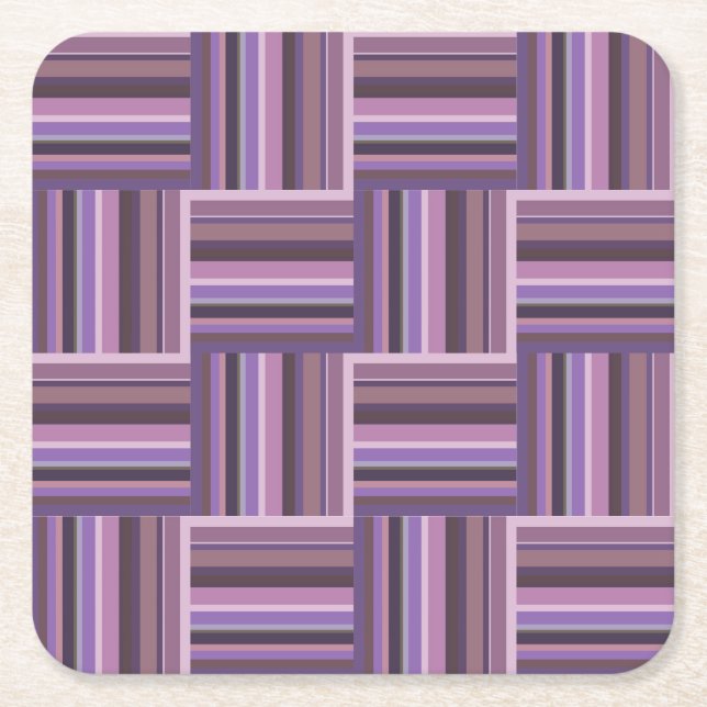 Mauve rand weave mönster underlägg papper kvadrat (Framsidan)