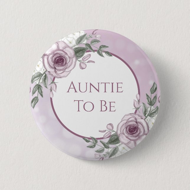 Mauve Ro, Auntie att vara, Baby Shower Knapp (Framsida)