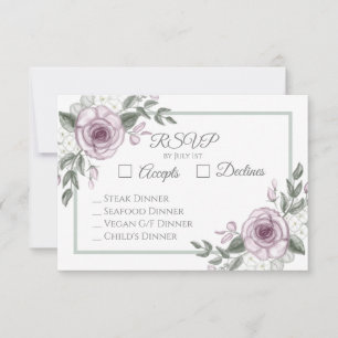 Mauve Ro Elegant Blommigt Bröllop OSA Kort