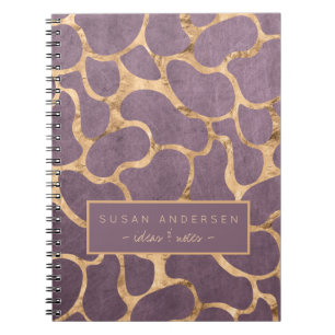 Mauve ro guld är sofistikerat i tapet mönster anteckningsbok med spiral