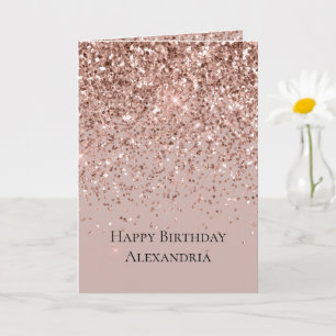 Mauve Ro Guld Glitter Gnistra Kort