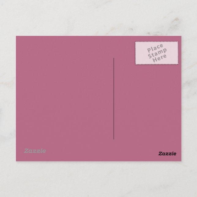 Mauve Rosa Background a Postcard Vykort (Baksida)