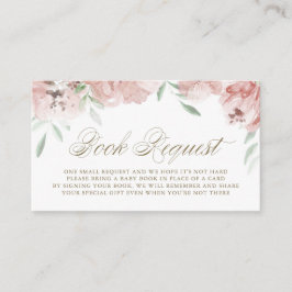 Mauve Rosa Blommigt Baby Shower Bok Request Card Placeringskort