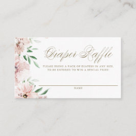 Mauve Rosa Blommigt Baby Shower Diaper Raffle Card Placeringskort